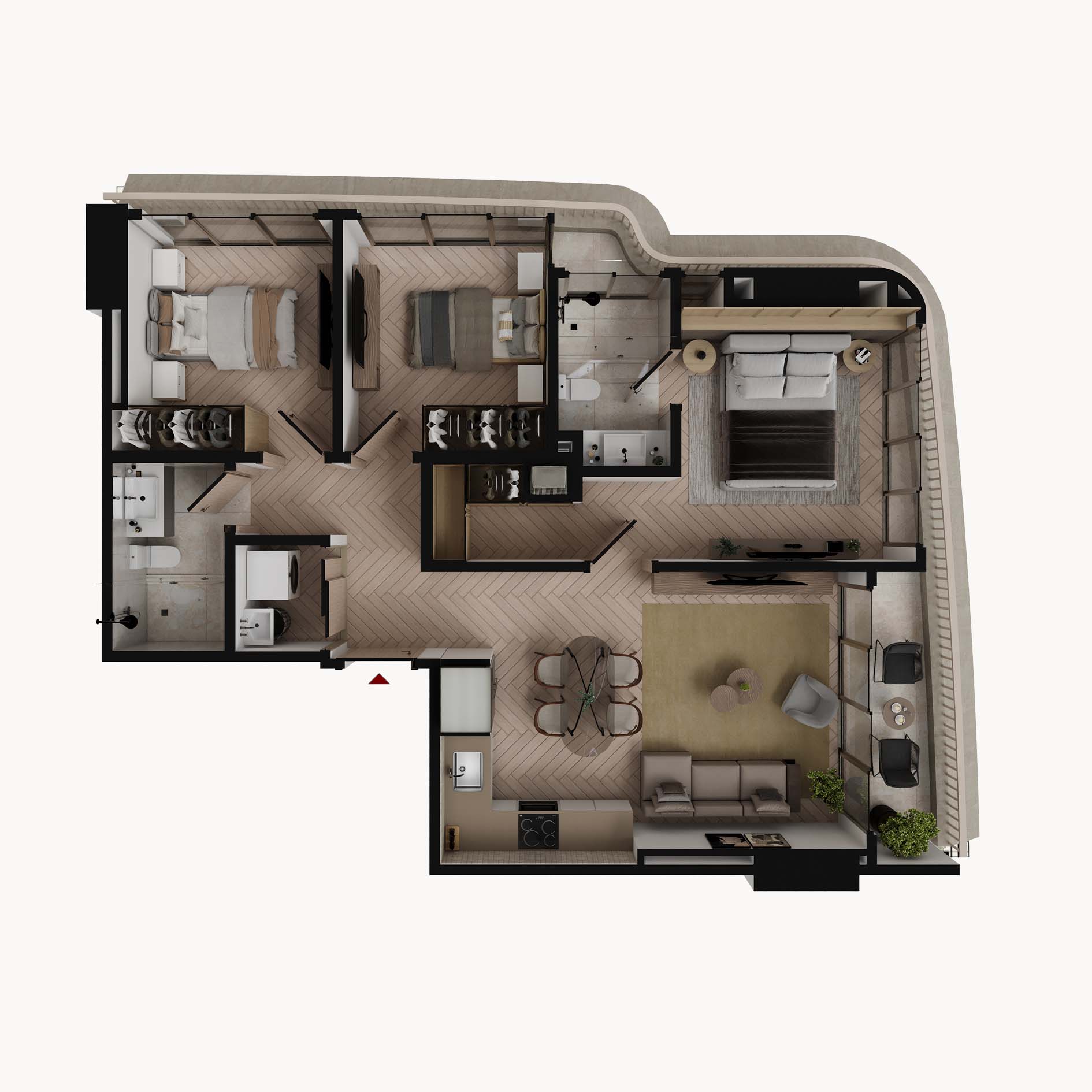 Apartamento 100m2 - Plano Arquitectónico